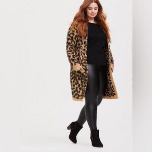 Torrid Leopard Brushed Duster Cardigan Size 4x Animal Print